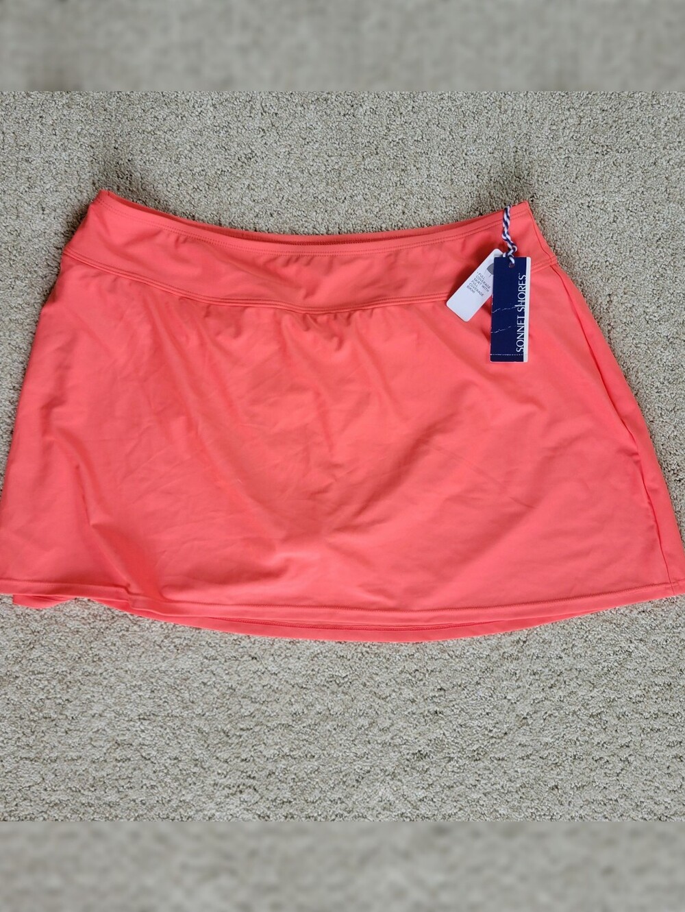 Sonnet Shores Coral Swim Skirt Bottoms Plus Size L 12 Full Coverage Solid NWT